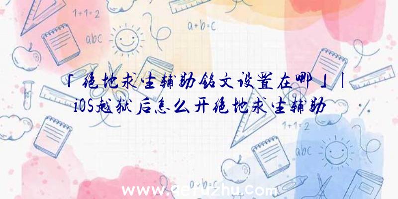 「绝地求生辅助铭文设置在哪」|iOS越狱后怎么开绝地求生辅助